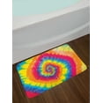 thumbnail image 2 of Tie Dye Bath Mat, Colorful and Abstract Batik Pattern with Spiral Shape Shibori Hippie Style, Plush Bathroom Decor Mat with Non Slip Backing, 29.5" X 17.5", Multicolor, by Ambesonne, 2 of 2