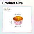 thumbnail image 2 of Uxcell 50 Pcs Single-sided Aluminum Foil Cupcake Liners, Greaseproof Muffins Baking Cupcakes for Wedding Birthday Party Decoration, Pink (Round-Grid), 2 of 6
