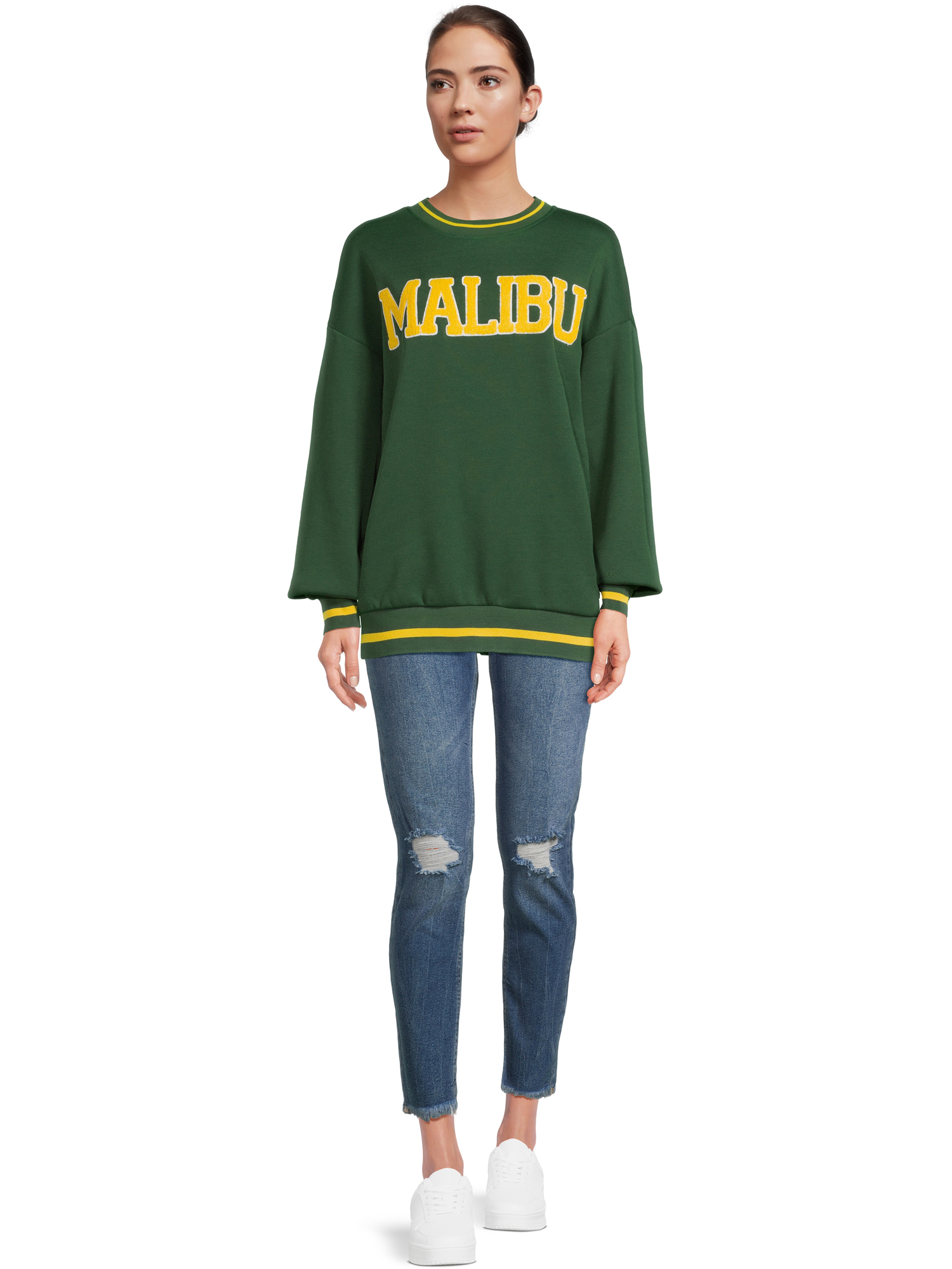 Liv & Lottie Women's Juniors Vintage Varsity Crewneck Sweatshirt