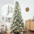 thumbnail image 2 of Snowy Christmas Tree with Pampas Tips-Color:Snow Flocked,Size:6.5ft, 2 of 10