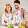 thumbnail image 3 of Pioneer Flower Floral Print Pattern Apron-Garden Aprons for Women with Pockets-Cotton Linen Waterproof Kitchen Cooking Gardening Aprons Adjustable for Kitchen,Cooking,BBQ and Salon 33x27 Inch, 3 of 7