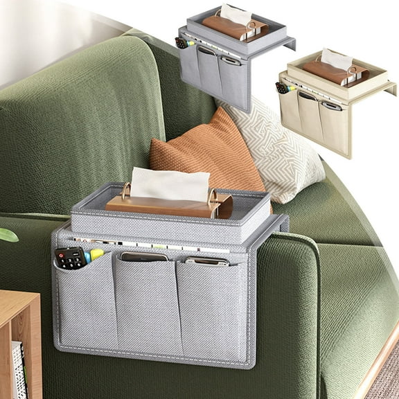 Clearance & Promo,Couch Sofa Armrest Organiser Arm Chair Caddy Bedside Storage Pocket With 5 Pockets Remote Organizer Bed Storage Pocket Bag For Cellphone Tablet Notepad Book Christmas Wrapping