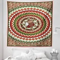 thumbnail image 1 of Christmas Tapestry, Nested Circles Chevron Zigzag Lines Traditional Sock Mistletoe Berries Print, Fabric Wall Hanging Decor for Bedroom Living Room Dorm, 5 Sizes, Multicolor, by Ambesonne, 1 of 1