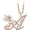 Rose, variant on 14K Rose Gold Finish Round Cut White Diamond 925 Sterling Silver Diamond Cute Elf Angele With A Initial Letter Pendant Necklace for Women