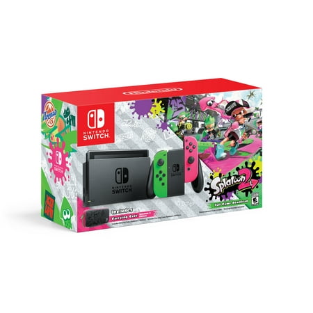 Nintendo Switch Hardware with Splatoon 2 + Neon Green/Neon Pink Joy-Cons (Nintendo