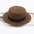 thumbnail image 2 of Diufon Unisex-Adult's Wide Brim Straw Hat Casual Outdoor Beach Sun Hats Trendy Solid Color Cap with Bow, 2 of 4
