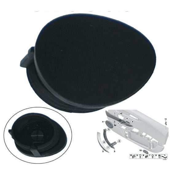 Partscollect Black Inner Door Handle Screw Cover Cap Compatible with BMW Z4 E89 2009 2010 2011 2012 2013 2014 2015 2016 Repalces OE# 51419167013 (Left Side)