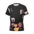 thumbnail image 3 of Rocae Butterfly with Fowers for Men's Moisture-Wicking Crew Tee - T-Shirt for Sports, Outdoor Activities, and Casual WearLarge, 3 of 9