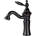 thumbnail image 1 of Robinet de Lavabo de Salle de Bain en Bronze Huilé à Poignée Unique, 1 of 5