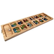 Vicente Oak Wood Folding Mancala Board Game 18 Inch Set