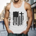 thumbnail image 2 of Ierhent American Flag Tank Top Men Men's Muscle Shirts Sleeveless Dry Fit Gym Workout Tank Top(X-White,XL), 2 of 4