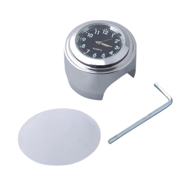Moto motocicleta 7/8 pulgadas reloj de montaje en manillar reloj de cromada para Cruiser ATV Scooter - impermeable Negro shamjiam reloj del manillar de la motocicleta