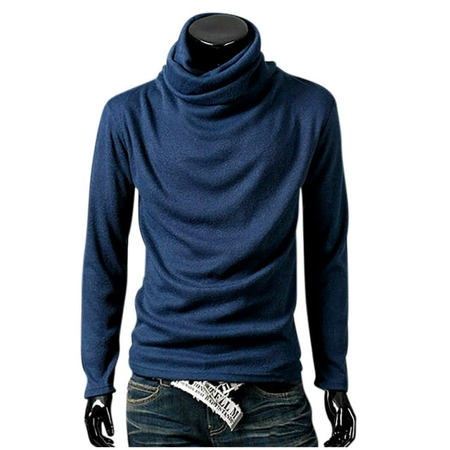 Birdeem Chandails à Col Roulé pour Hommes à Manches Longues Chandails Unis à Col Montant Chandail à Manches Longues Ample Chandail de Base Haut Chandail à Col Roulé Chandails Chauds à Manches Longues pour Hommes
