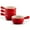 Crimson Ombre, variant on Kook French Onion Soup Crocks, Stackable Ceramic Bowls with Handles, Oven, Microwave and Dishwasher Safe, for Cereal, Soups, Casseroles, with Handle, Stoneware, 24 oz, Set of 4, Crimson Ombre