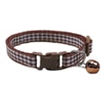 thumbnail image 1 of Trayknick Pet Collar Plaid Pattern Multiple Colors Vibrant Buckle Bells Small Dog Cat Regular Collar Pet Accessories Brown, 1 of 13
