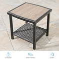 thumbnail image 2 of Iwicker Patio Wicker Square Side Table, 2-Tier Storage Shelf End Table for Outdoor, Brown, 2 of 7