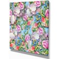 thumbnail image 2 of Pink Flower Pattern on Blue - Floral Canvas Art print, 2 of 3