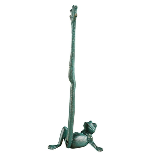 Portarrollos de papel para encimera, dispensador de toallas, soporte vertical de metal, estilo granja, rana Diseño antiguo verde