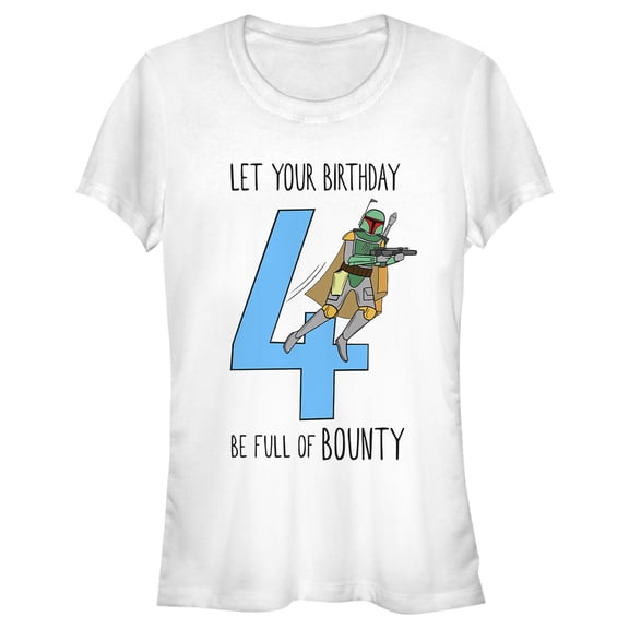 Junior's Star Wars Boba Fett 4th Birthday Full of Bounty Graphic T-Shirt