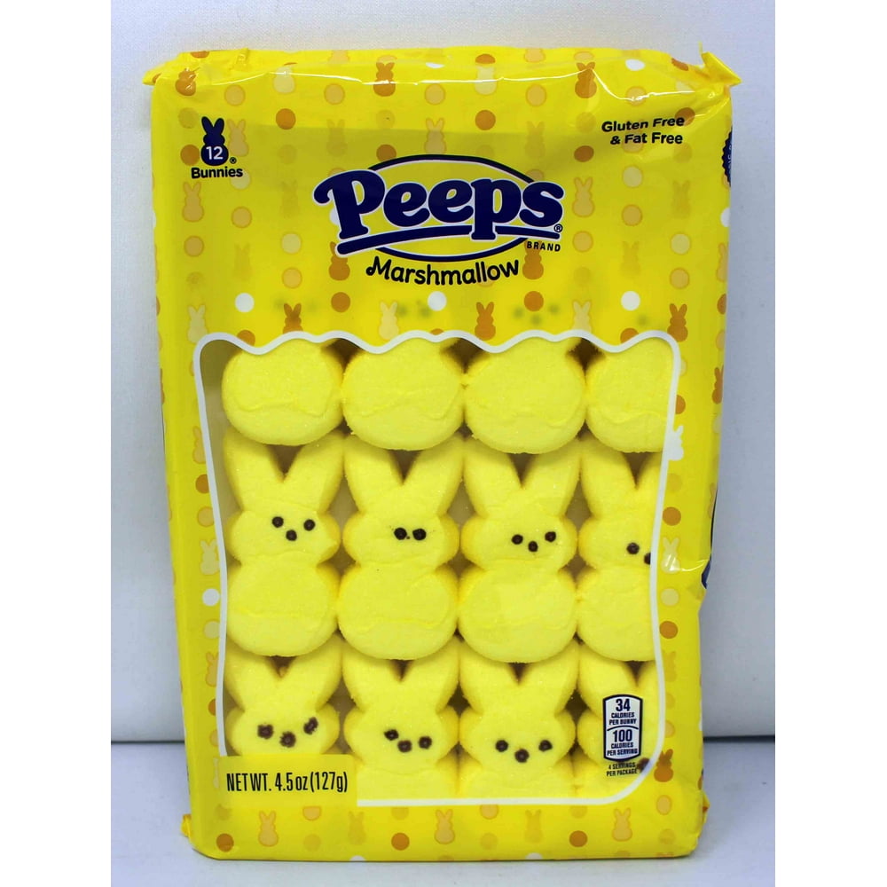 Peeps Marshmallow Bunnies Pack of 12 Yellow