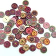 thumbnail image 4 of 100 Decorative Flatback Flower Wooden Buttons for DIY Cradle Making Sewing Decor Red Series, 4 of 7