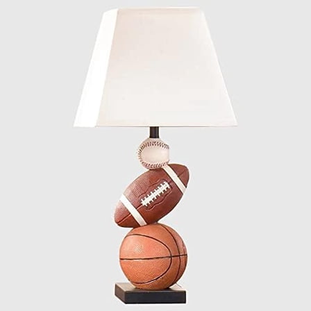 Kids Table Lamp, 14 Inch Football, Basketball & Baseball Design with Cute Lampshade, Sports-Themed lamp Ideal for Children's Bedroom Decor, Bedside Lamp Includes LED Bulb$$Tools & Hardware Other