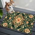 thumbnail image 5 of Bohemian Green Flower Pattern Washable Area Rug 2 x 3 ft Vintage Tribal Ethnic Pink Floral Leaf , Soft Non Slip Rugs Stain Repellent Indoor Felt Carpet for Living Dining Room Bedroom Home Office, 5 of 9