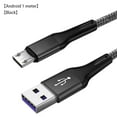 thumbnail image 1 of Langgg Phone Cable Nylon USB Cable Fast Charging Data Line Replacement for Android Micro USB, Black, 1m, 1 of 7
