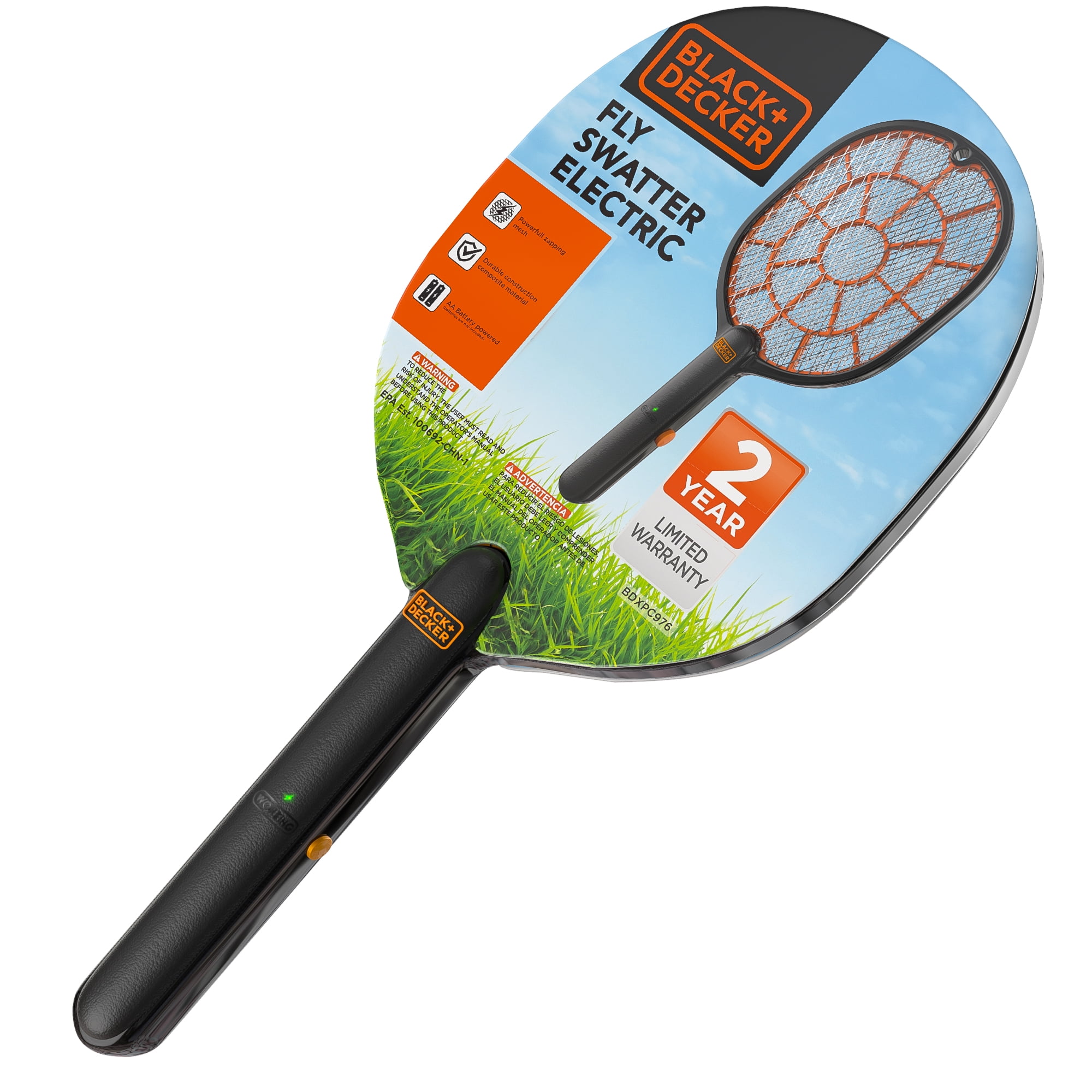 Black + Decker Electric Fly Swatter & Fly Zapper Bug Zapper Racket
