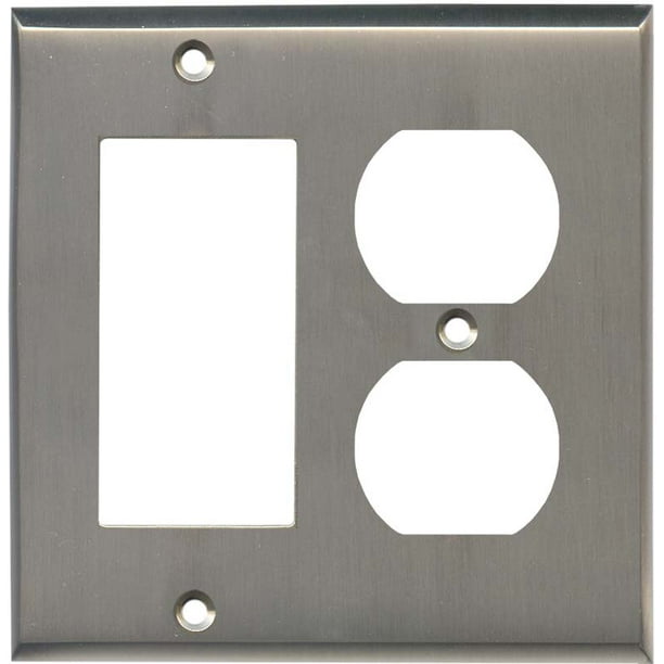 Satin Nickel GFCI Rocker/Duplex Outlet Wall Plates
