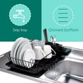 thumbnail image 4 of Dish Drying Rack Black with Sloping Tray and Utensil Holder for Kitchen Counter, 4 of 6