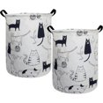thumbnail image 1 of Cesto para la colada, juego de 2 cestas para la colada, cubo de almacenamiento plegable de lona impermeable con dinosaurio para bebés, cubos de juguetes para niños, cesto para la c, 1 of 5