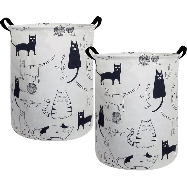 Cesto para la colada, juego de 2 cestas para la colada, cubo de almacenamiento plegable de lona impermeable con dinosaurio para bebés, cubos de juguetes para niños, cesto para la c