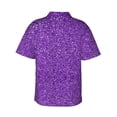 thumbnail image 3 of Goofa Glitter Purple Hawaiian Shirt for Men, Unisex Summer Beach Casual Short Sleeve Button Down Shirts,Aloha Tropical Floral print shirt-Large, 3 of 9