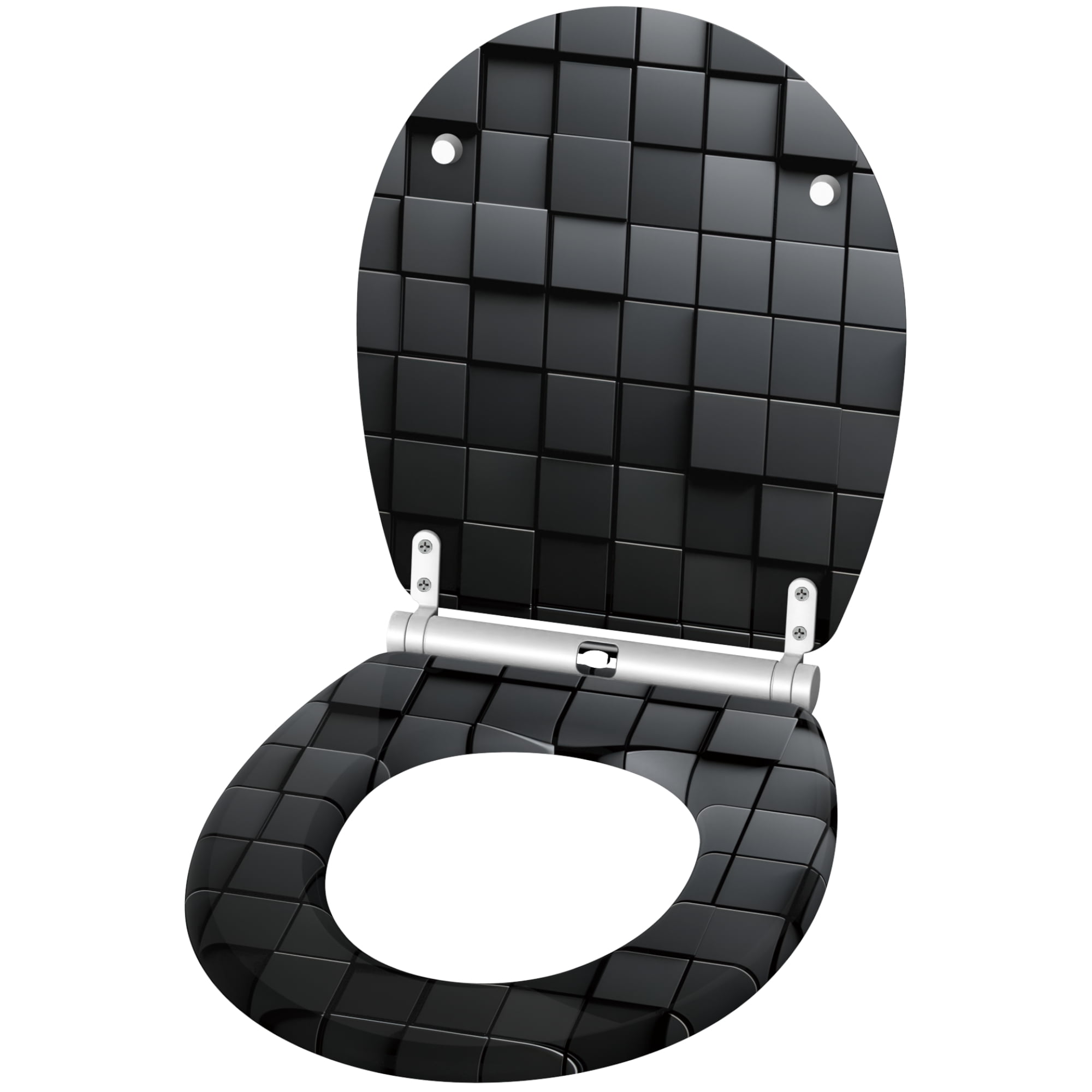 Sanilo Toilet Seat ROUND, Soft Close, One-Click Quick Release, Easy Installation, Non-Slip, Easy to Clean (Cube)