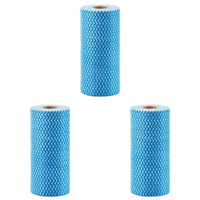 3 Rolls Disposable Cleaning Cloths Roll - 150 Count Reusable Dish Towels, Quick-Dry Kitchen Wipes for Dishes, Countertops, Bathroom & Car, Multi-Purpose Cleaning Rags & Handy Wipes