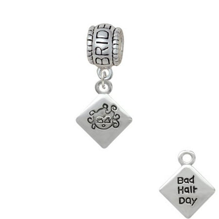 2-D ''Bad Hair Day'' with Girl - Bride Charm Bead