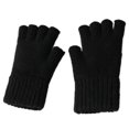 thumbnail image 1 of Fashionable Knitted Gloves with Half Finger Warm and Comfortable Thick Liner Gloves for Students Office Writing Reading pi nk, 1 of 5