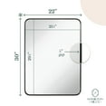 thumbnail image 2 of Hamilton Hills 22x30 inch Metal Bronze Frame Mirror for Bathroom | Brushed Rectangular Rounded Corner Vanity | 2" Deep Set Design Large Wall Mirrors Decorative | Hangs Horizontal and Vertical, 2 of 2