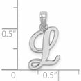 thumbnail image 3 of 10K White Gold Polished L Script Initial Charm Made In United States 10k6422wl, 3 of 5