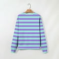 thumbnail image 3 of Otntypg Womens Casual Striped Sweatshirts Lightweight Fall Long Sleeve Basic Crewneck Pullover Tops Loose Basic Athletic Workout T-Shirts Sky Blue L, 3 of 5