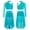Blue Green, variant on Girls 2-Piece Ballet Lyrical Dance Outfit Set Single Long Sleeve Crop Tops with Mesh Skirts Navy Blue 16