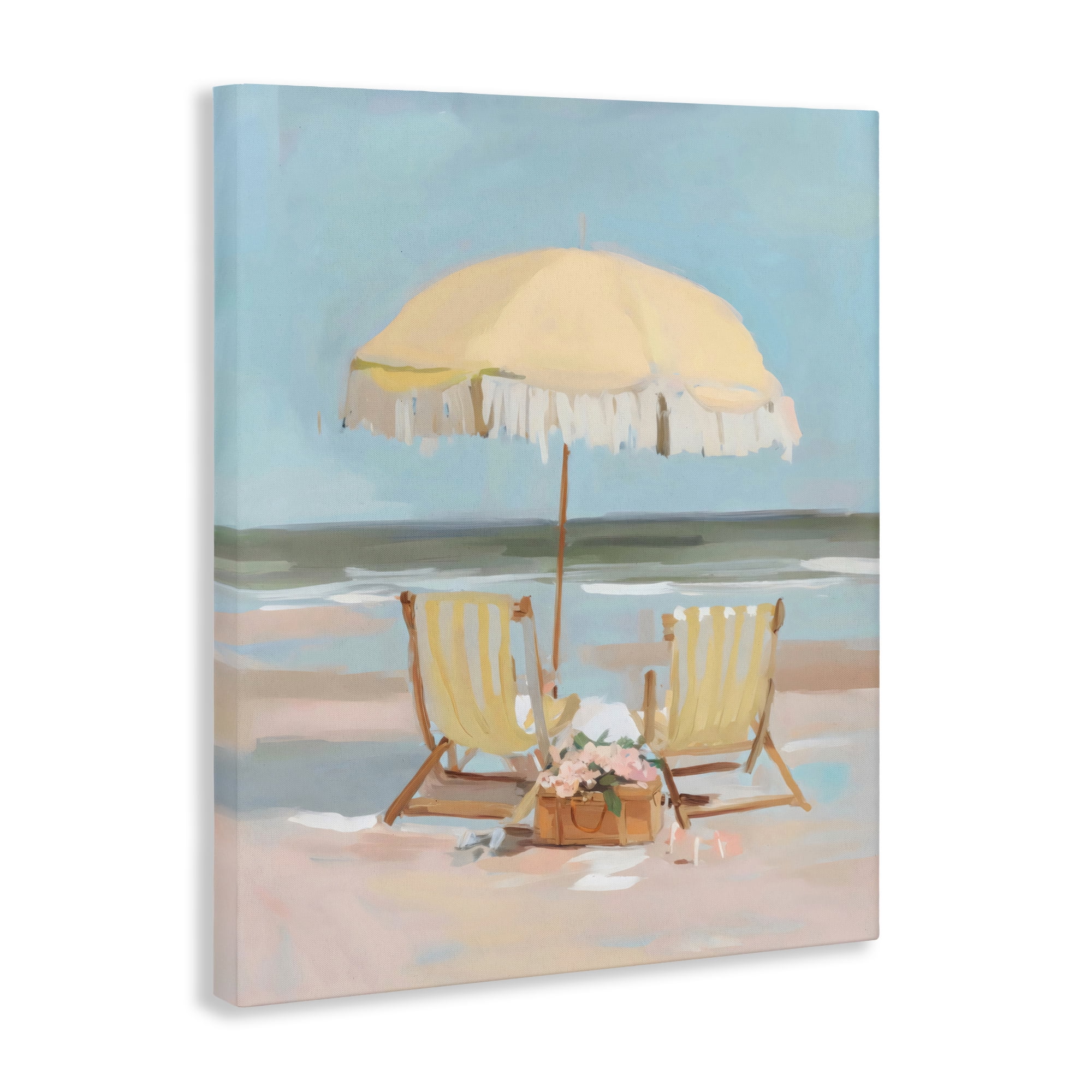 Stupell Industries Yellow Chairs Beach Relaxation Canvas Wall Art, design by Sisi and Seb