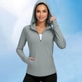 thumbnail image 5 of yillto Womens Yoga Jacket with Hoodie Long Sleeve Lightweight Sun Protection Gym Running Sport Jackets, 5 of 7