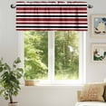 thumbnail image 6 of Red Black Valances for Windows, 42 x 12in, White Stripe Rod Pocket Kitchen Valance Curtain Light Filtering Window Treatments for Living Room Bedroom, 1 Panel, 6 of 7