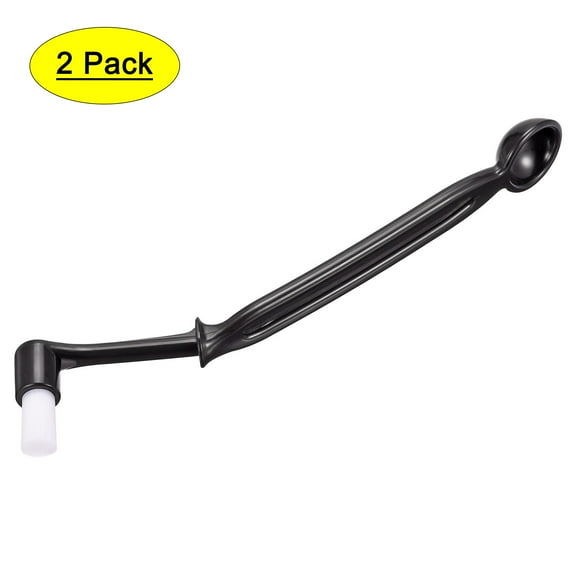 Uxcell Coffee Machine Brush with Spoon, 8.23" Length Nylon Elbow Black for Cleaning Grinders 2Pack