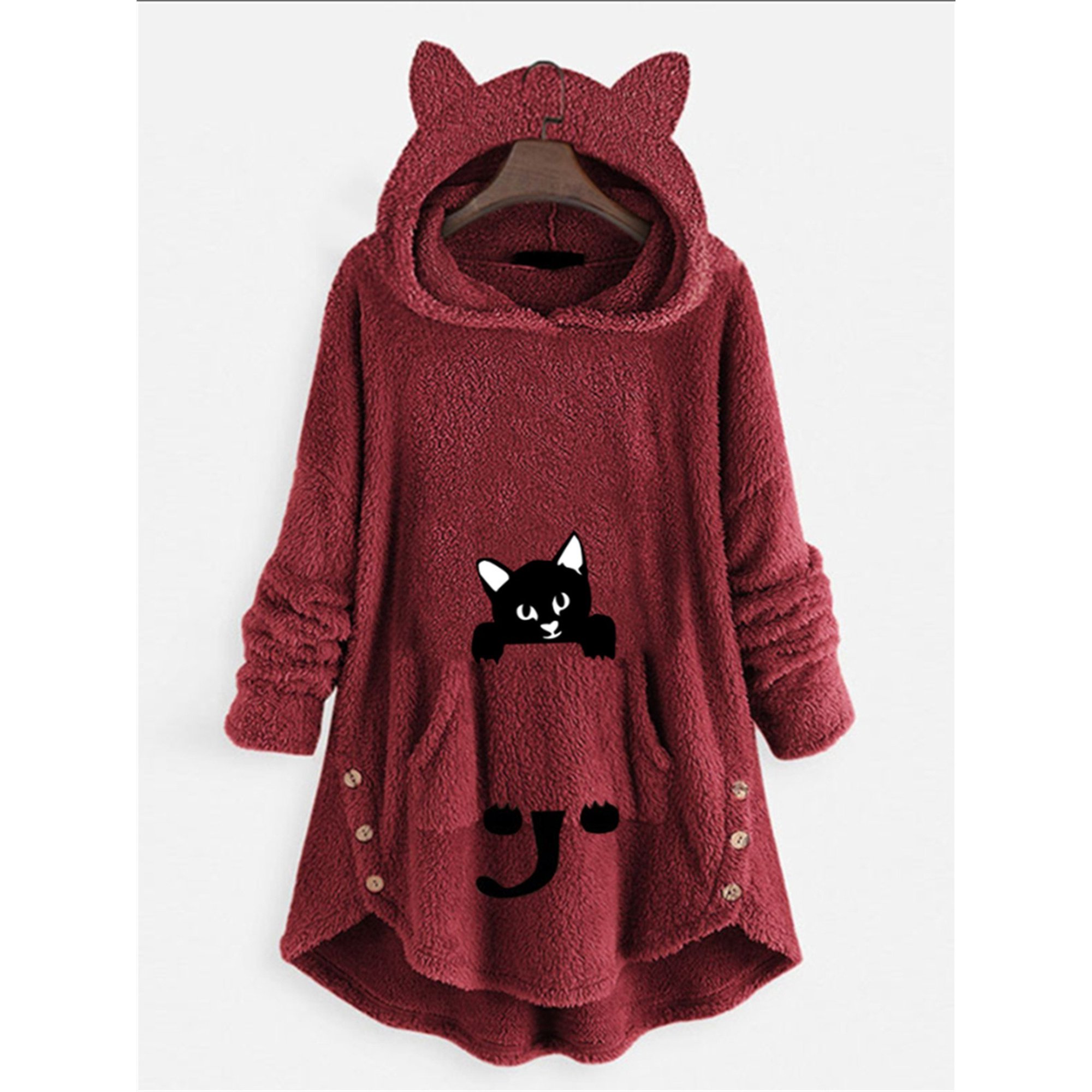 Fuzzy hooded sweater hotsell