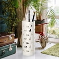 thumbnail image 5 of Mango Steam Round Cat Parade Umbrella Stand 22" Tall, White Metal, 5 of 7
