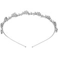 thumbnail image 3 of HEMOTON WINOMO Women's Crystal Bridal Flower and Leaves Crown Headband Tiara Headdress Set in Silver, 3 of 6