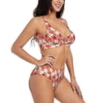 thumbnail image 2 of Kdxio Tomatoes Print Women's 2 Piece High Waisted Wrap Spaghetti Strap Summer Swimsuit Bikini Set-Medium, 2 of 7